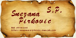 Snežana Pirković vizit kartica